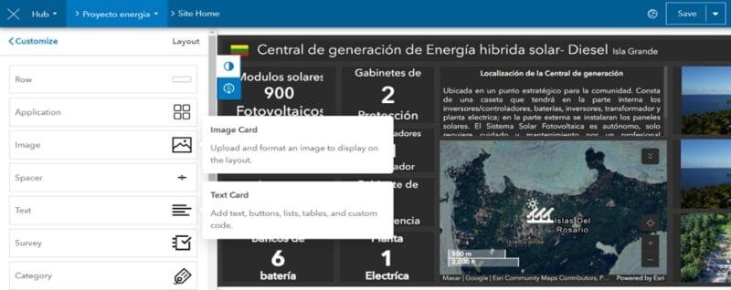 Interfaz de ArcGIS Hub